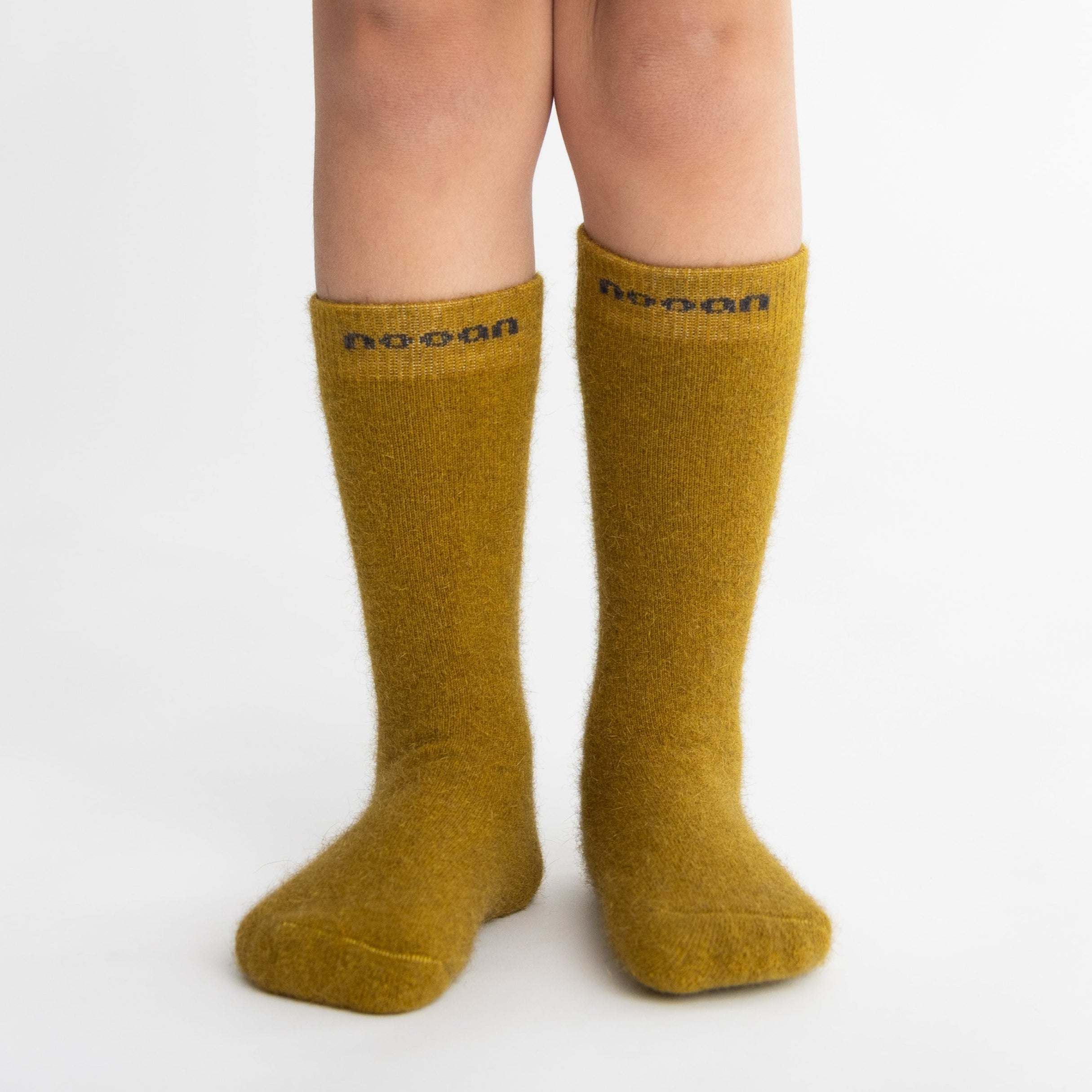 Possum Merino Wool HUKA JUNIOR Socks, Ecru Olive - Small