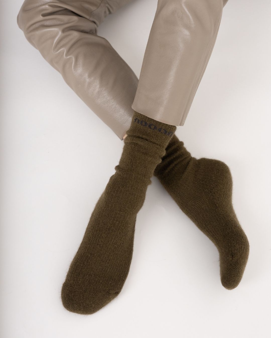 Possum Merino Wool HUKA Socks, Military Olive - Small