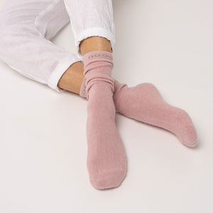 Possum Merino Wool HUKA Socks, Pink Marshmallow