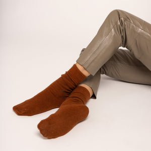 Possum Merino Wool HAMILTON Socks, Leather Brown