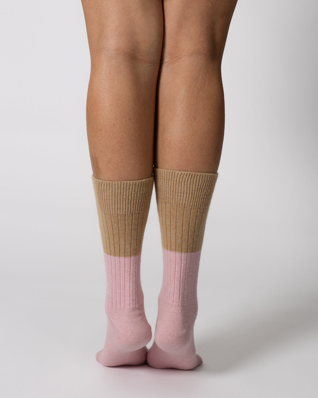 Possum Merino Wool Socks | DUNEDIN | Pink Marshmallow + Beige
