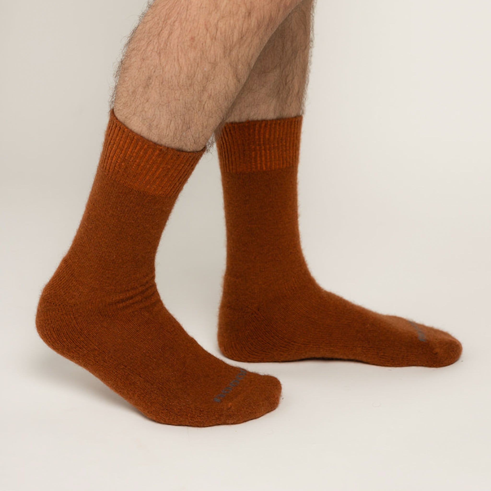 Possum Merino Wool PIHA Socks, Leather Brown Men