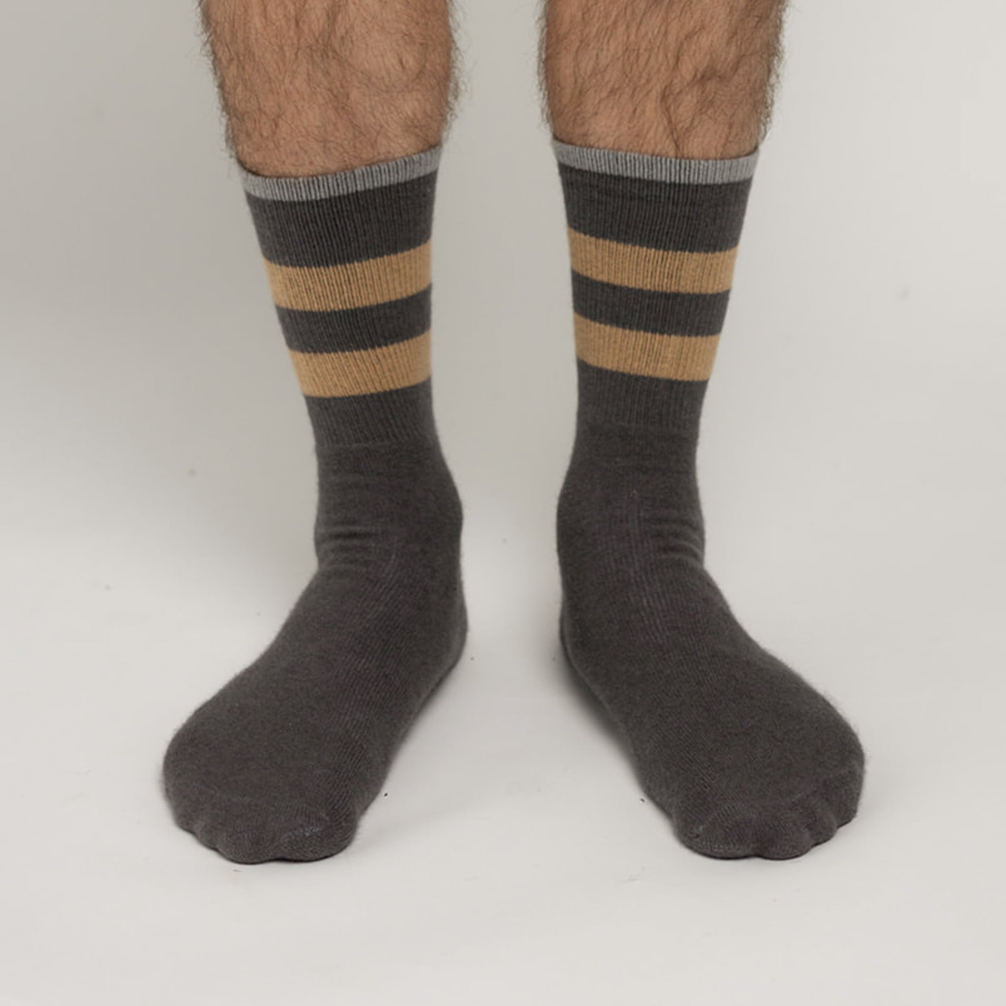 Possum Merino Wool DUNEDIN Three Stripes Socks, Poppy Seed Men