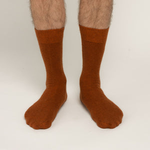 Possum Merino Wool HAMILTON Socks, Leather Brown Men
