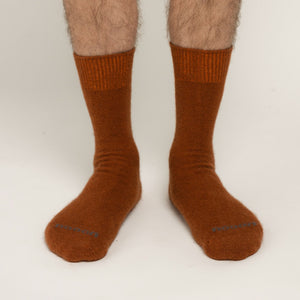 Possum Merino Wool PIHA Socks, Leather Brown Men