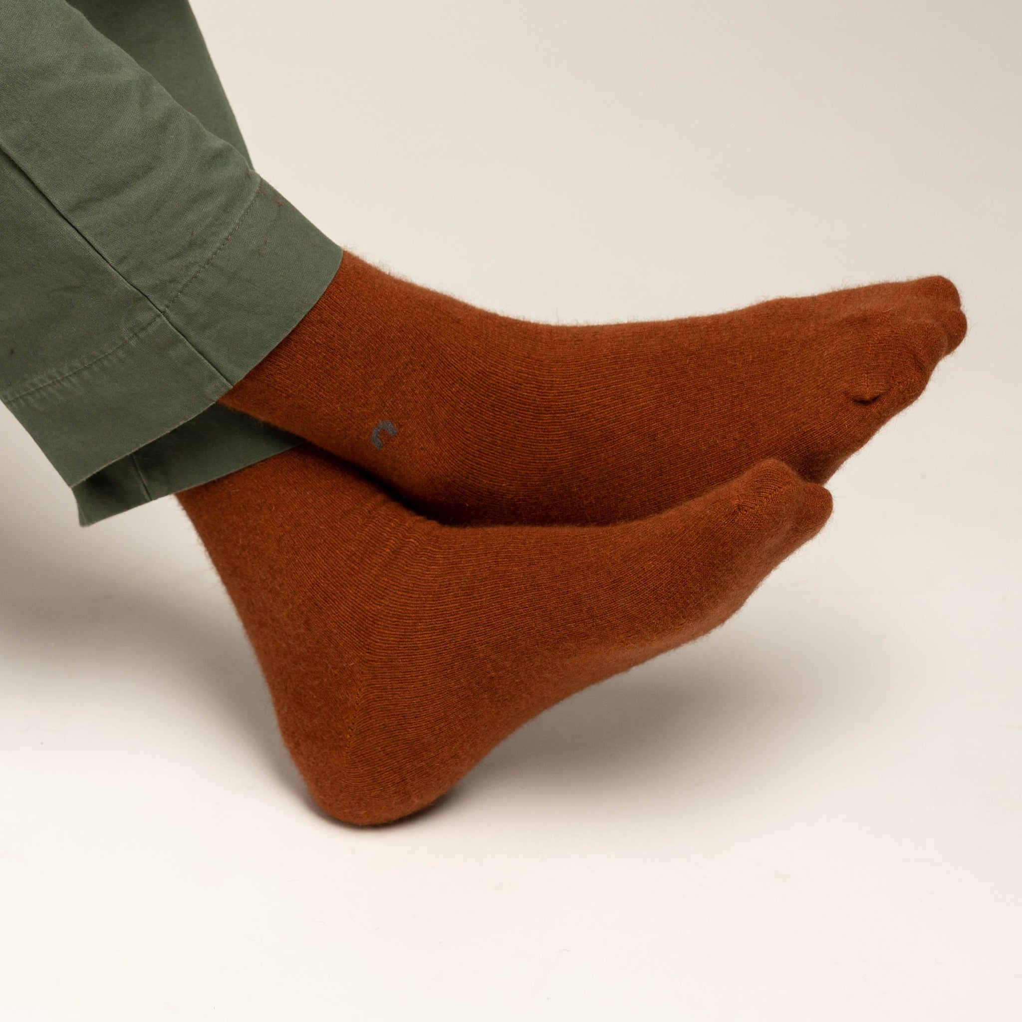 Possum Merino Wool HAMILTON Socks, Leather Brown Men