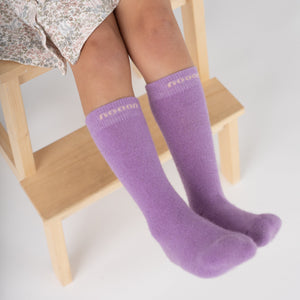 Possum Merino Wool HUKA JUNIOR Socks, Lilac Breeze