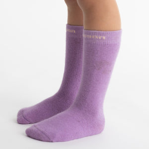 Possum Merino Wool HUKA JUNIOR Socks, Lilac Breeze