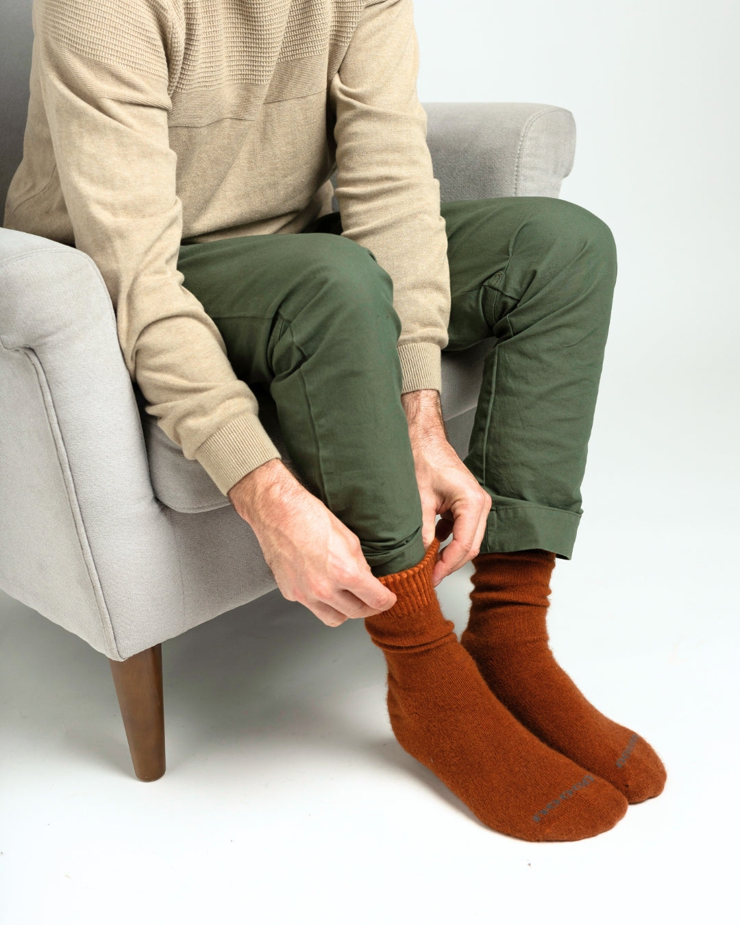 Possum Merino Wool Socks | PIHA | Leather Brown | Men
