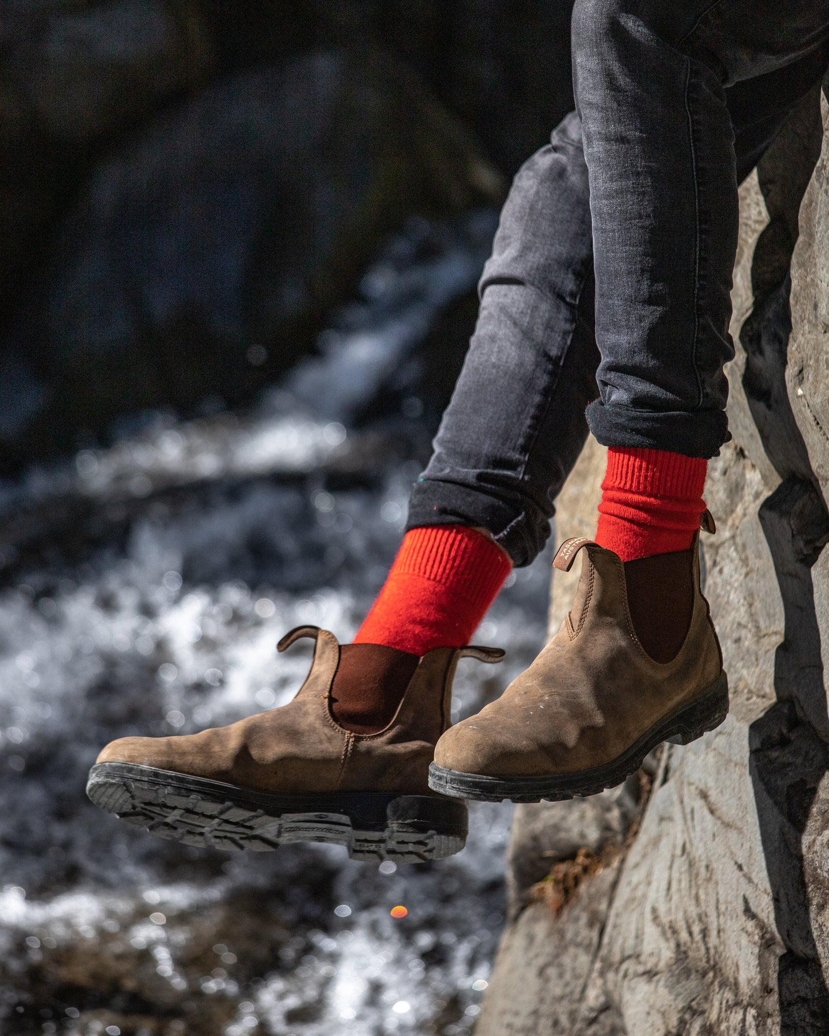 Possum Merino Wool Socks | PIHA | Scarlet | Men